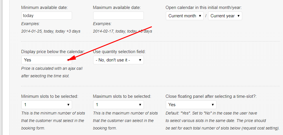 display price option